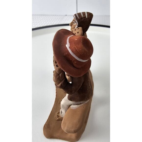 Vintage Peruvian Handmade Clay‎ Figurine Guitar and Flute Players - Picture 4 of 9